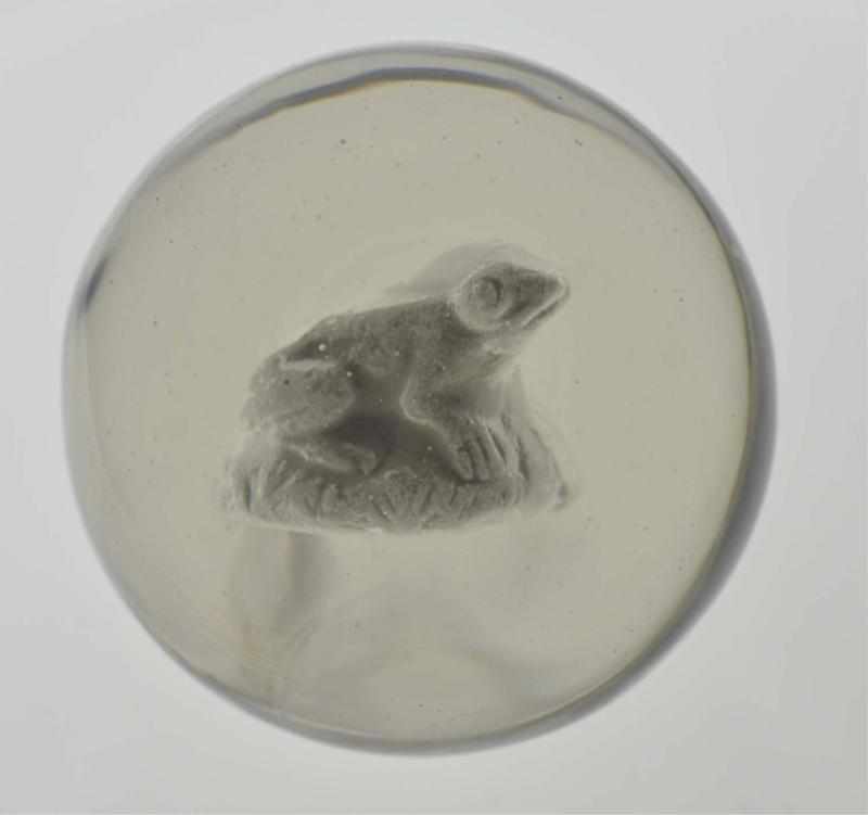 Appraisal: Frog Sulphide Marble Description Slight bubble to left side of