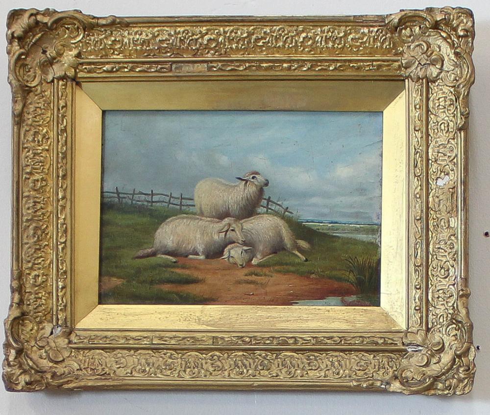 Appraisal: THOMAS SIDNEY COOPER United Kingdom - oil on panel sheep