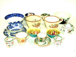 Appraisal: th century part tea service decorated with flowers and a