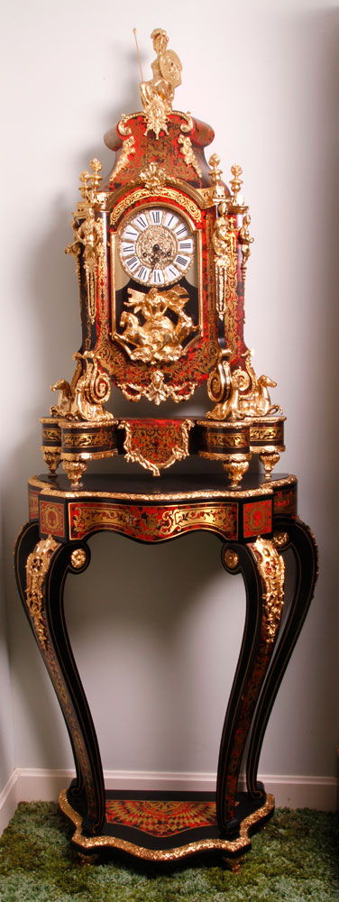 Appraisal: - Napoleon III Boulle Clock and Stand Napoleon III boulle