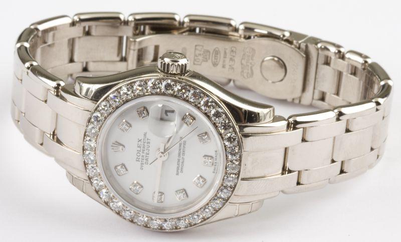 Appraisal: Lady's Rolex Wristwatch with KT white gold case diamond Bezel