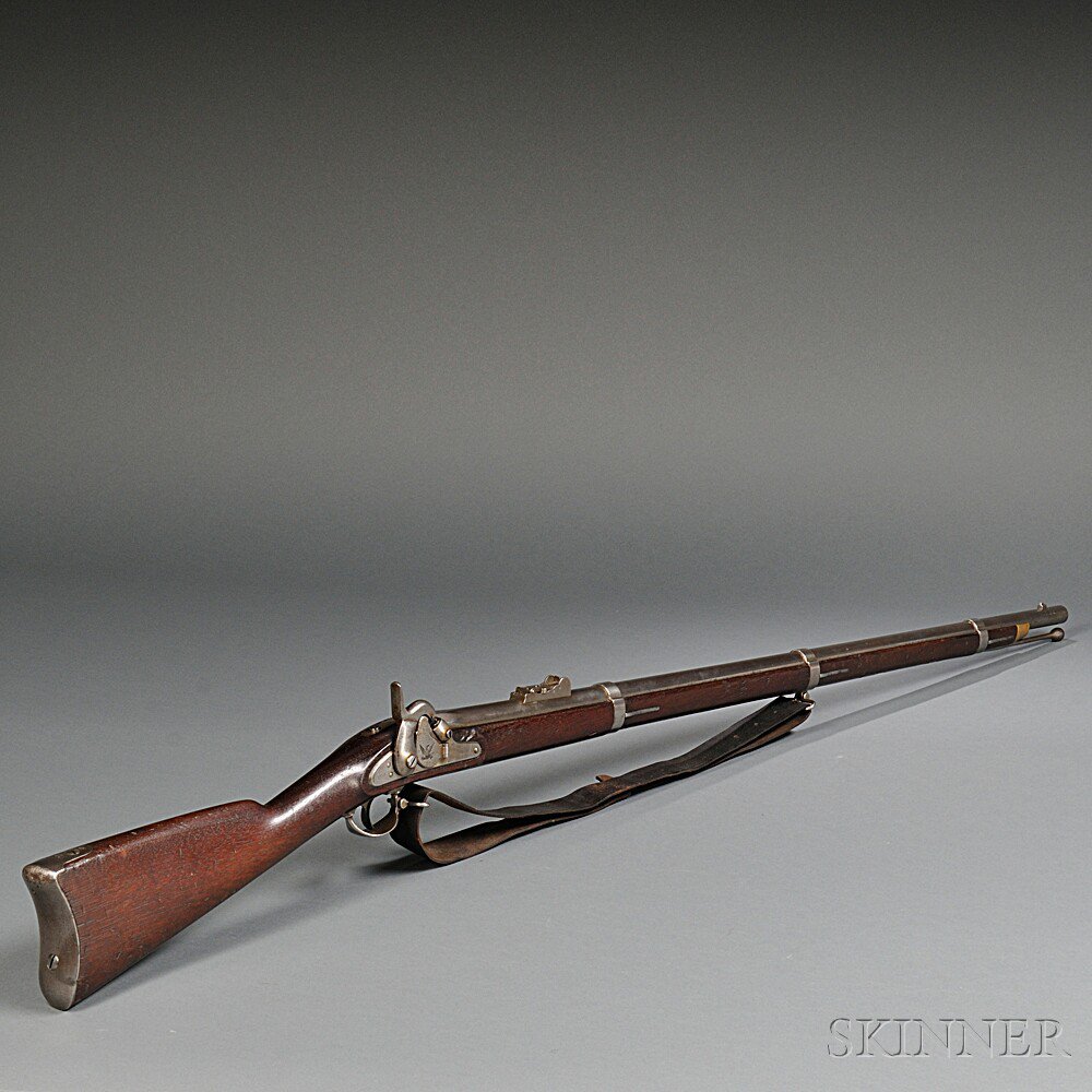 Appraisal: Model Rifle Musket c walnut stock with double cartouche on