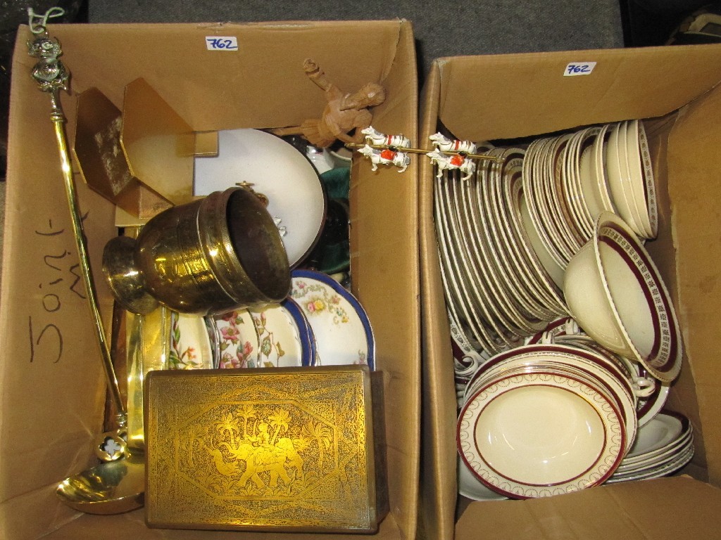 Appraisal: Two boxes containing Crown Ducal and Burleigh-ware dinner service metalware