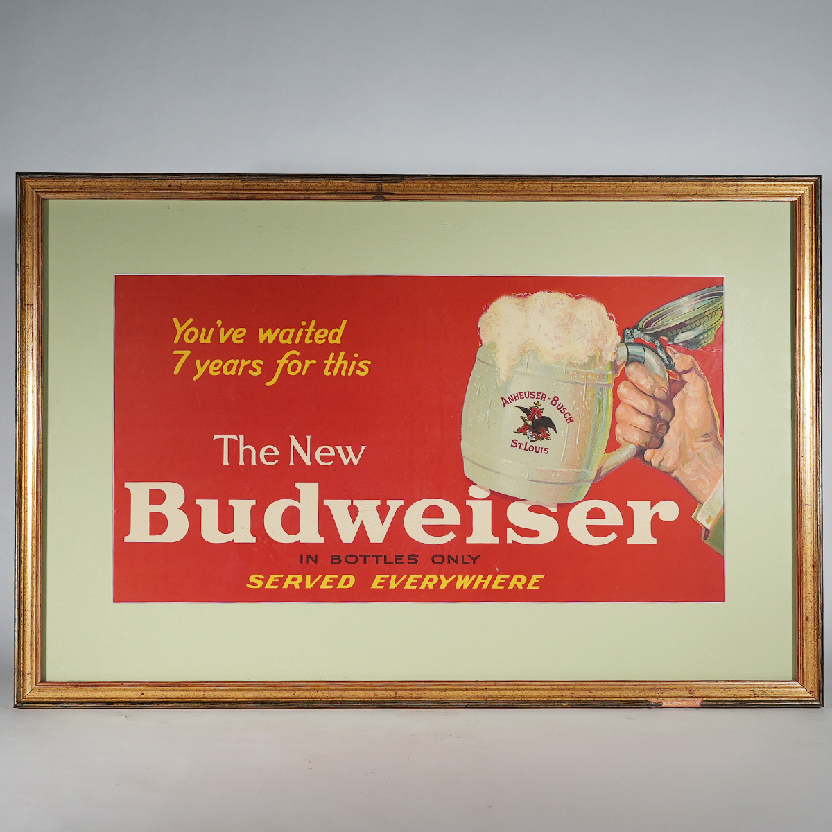 Appraisal: Budweiser NEW In Bottles Only LithographReference n aBrewery Anheuser-Busch Brewing