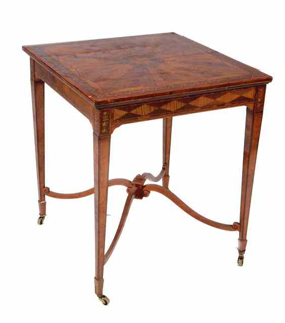 Appraisal: A LATE TH EARLY TH CENTURY INLAID SQUARE OCCASIONAL TABLE