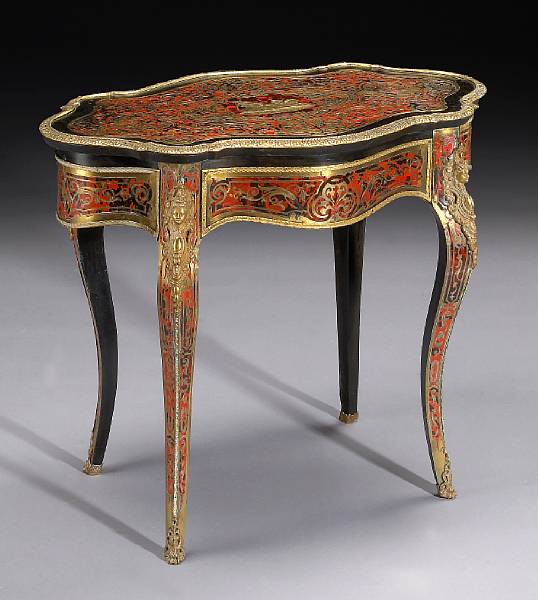 Appraisal: A Louis XV style gilt metal mounted boulle tortoiseshell center