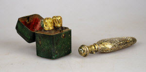 Appraisal: A pair of Georgian cut glass miniature scent flasks with