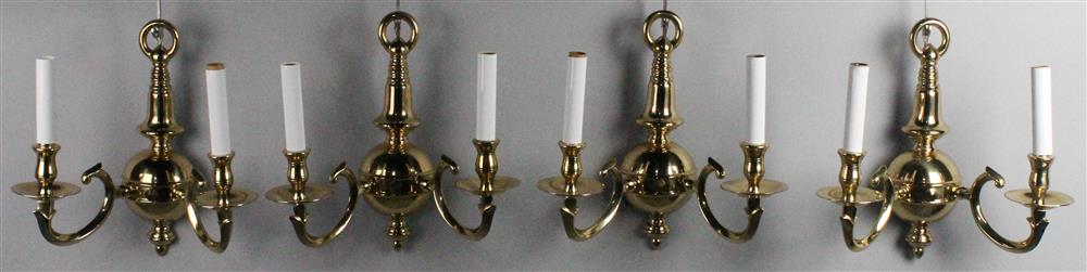 Appraisal: SET OF FOUR TWO ARM WEISS BIHELLAR WALL SCONCES heavy