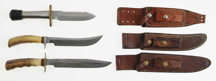 Appraisal: A LOT OF THREE EARLY RANDALL KNIVES Scarce model fighting