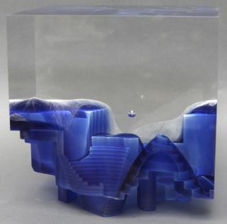 Appraisal: Steven Weinberg American b - Blue Cube Valhalla Cast glass