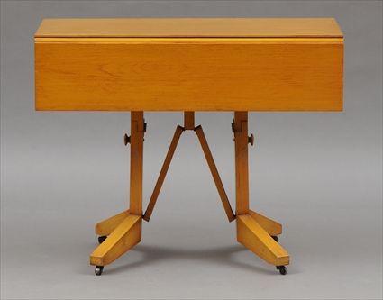 Appraisal: Mid- th-Century Lightwood Collapsible Drop-Leaf Table x in collapsed x