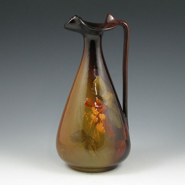 Appraisal: Roseville Rozane ewer with floral decoration Signed illegibly by the