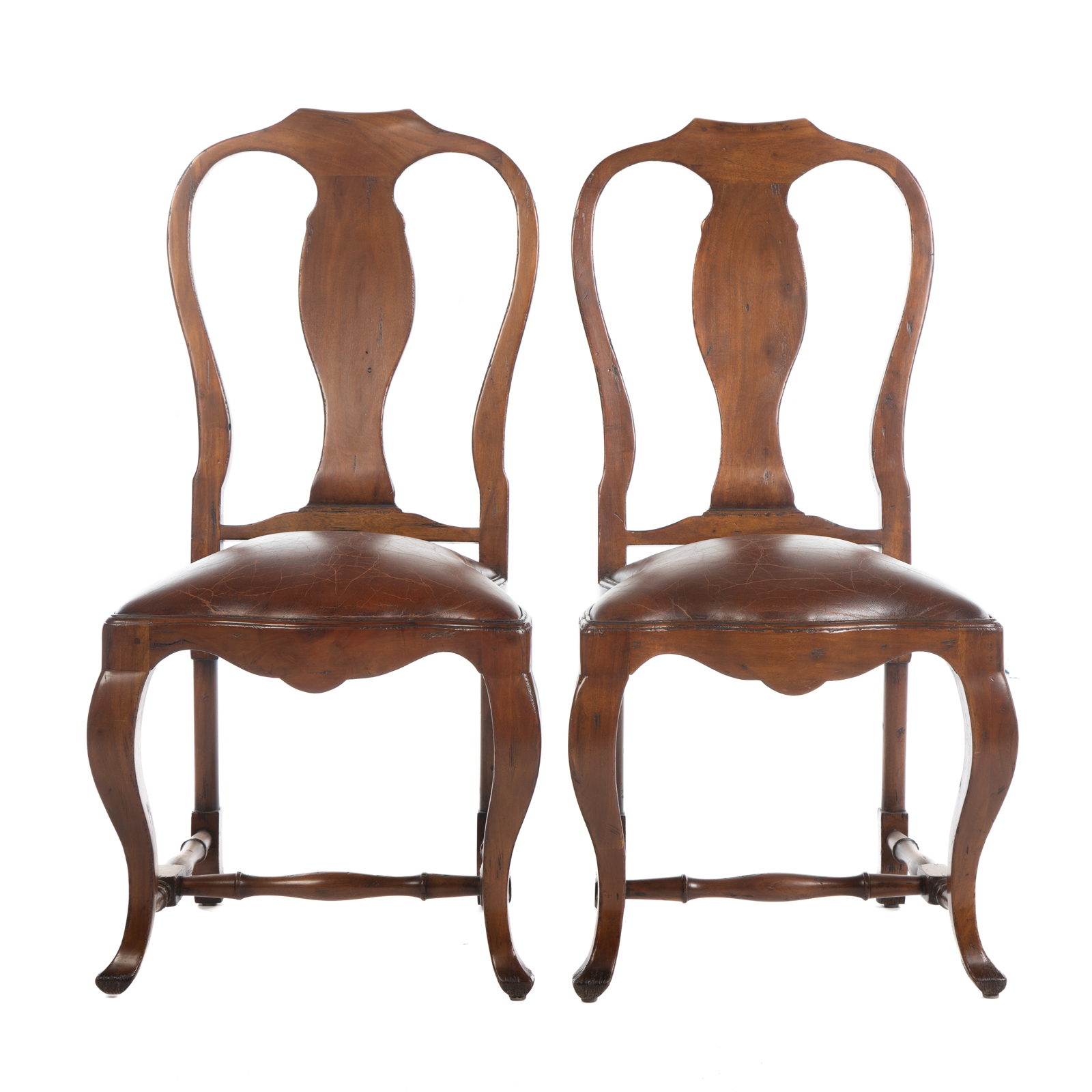 Appraisal: A PAIR OF CERULEAN CHIPPENDALE STYLE SIDE CHAIRS th century