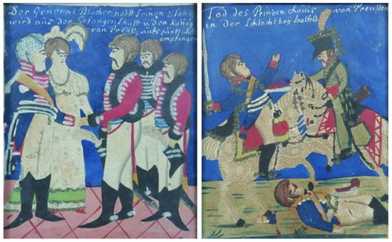 Appraisal: TWO PRUSSIAN MILITARY SCENES early th century One depicting the