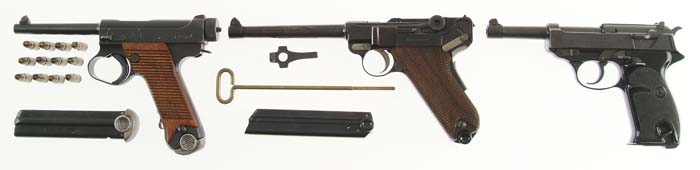 Appraisal: LOT OF THREE SEMI-AUTO PISTOLS Japanese Type Nambu pistol Cal