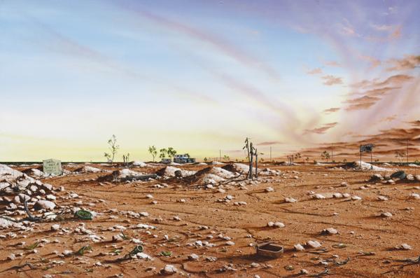 Appraisal: JOHN MURRAY BORN Outback Landscape acrylic on canvas JOHN MURRAY