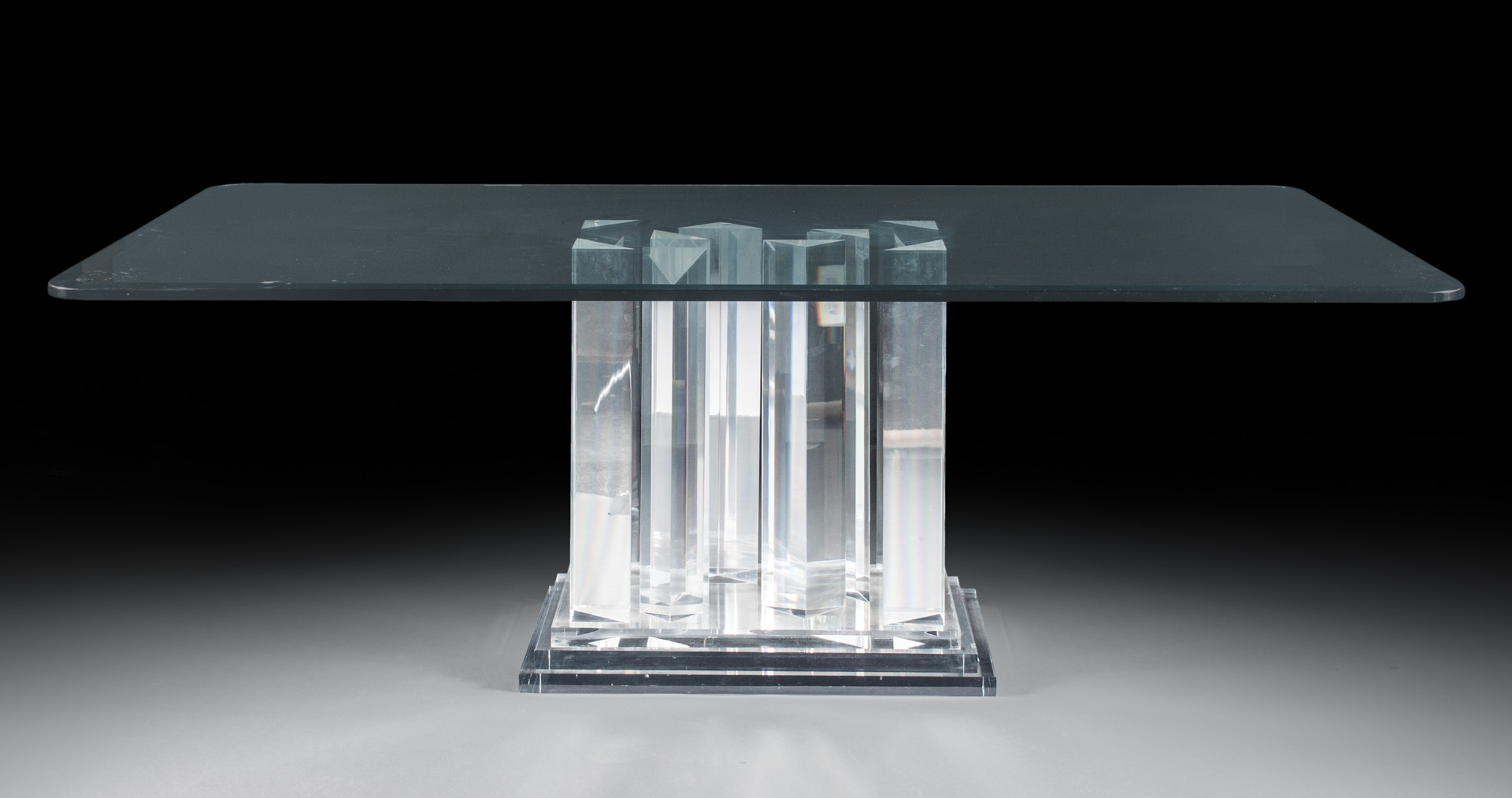 Appraisal: Contemporary acrylic glass-top Andorra table Spectrum Ltd Washington DC in