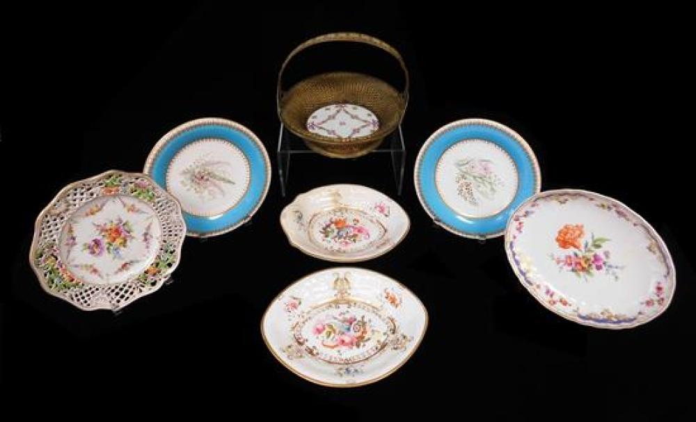 Appraisal: Fine hand-painted porcelain by KPM Dresden Worcester etc th th