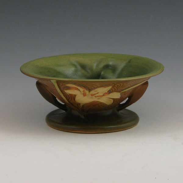 Appraisal: Roseville Zephyr Lily bowl in brown and green Marked Roseville