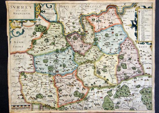 Appraisal: John Norden map of Surrey by William Kip or later