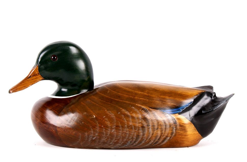 Appraisal: Thomas Chandler Carved Wooden Mallard Decoy For your consideration is