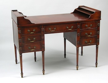 Appraisal: A Mahogany Writing Desk A mahogany writing desk approx W