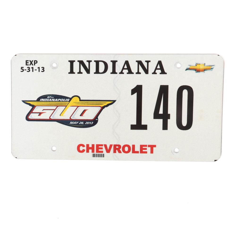 Appraisal: INDIANAPOLIS PACE CAR LICENSE PLATE Indianapolis Pace Car License Plate