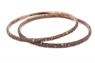 Appraisal: R Simantov Diamond Citrine Accented Bangles R Simantov Fine Jewelry