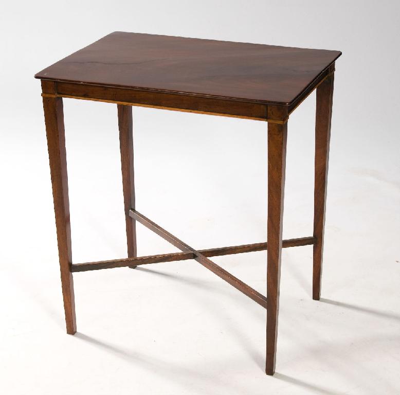 Appraisal: ELEGANT EDWARDIAN MAHOGANY OCCASIONAL TABLE the rectangular top above a