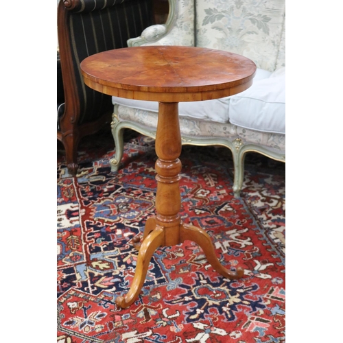 Appraisal: Antique fruitwood wine table standing on a turned tripod pedestal