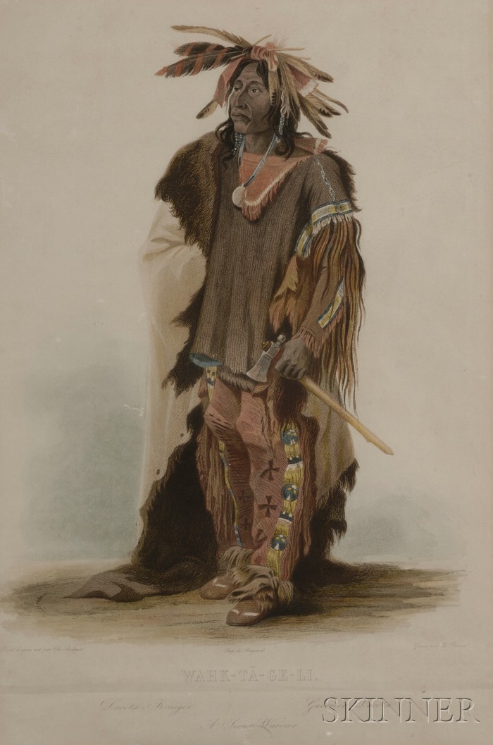 Appraisal: After Karl Bodmer - Wahk-Ta-Ge-Li A Sioux Warrior hand-colored engraving