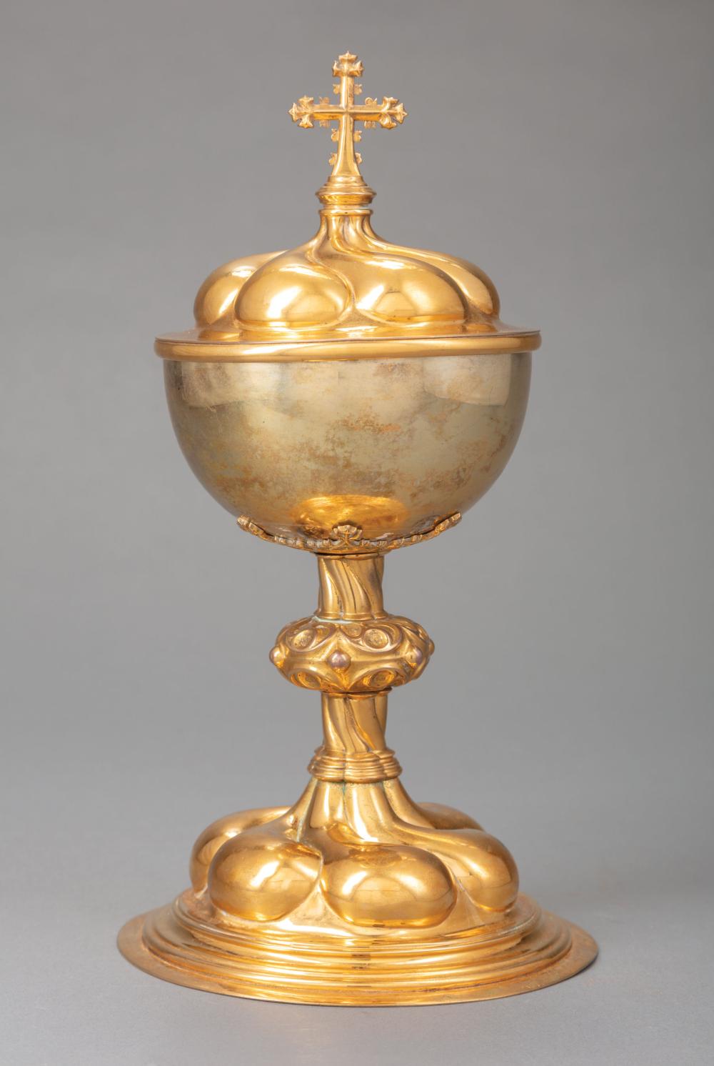 Appraisal: Gilt Ciborium unmarked mixed metals h in