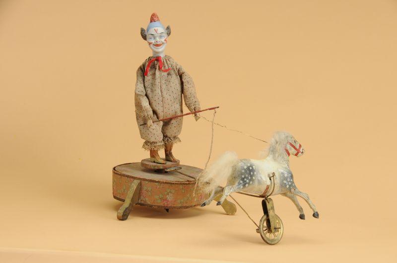 Appraisal: Trick Pony and Clown Trainer Mechanical Toy Germany ca clown