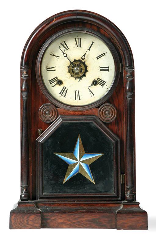 Appraisal: WELCH SPRING SHELF CLOCK Eight day time and strike with