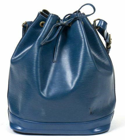 Appraisal: Louis Vuitton Noe GM bucket bag in blue Epi leather