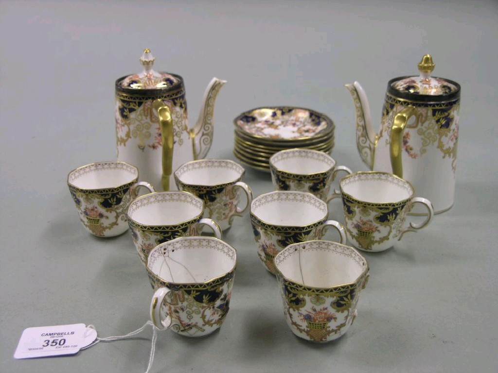 Appraisal: An Edwardian Royal Crown Derby part coffee set eighteen pieces