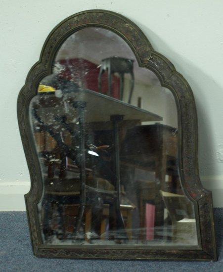 Appraisal: An early th Century Boulle mirror the arch top cushion