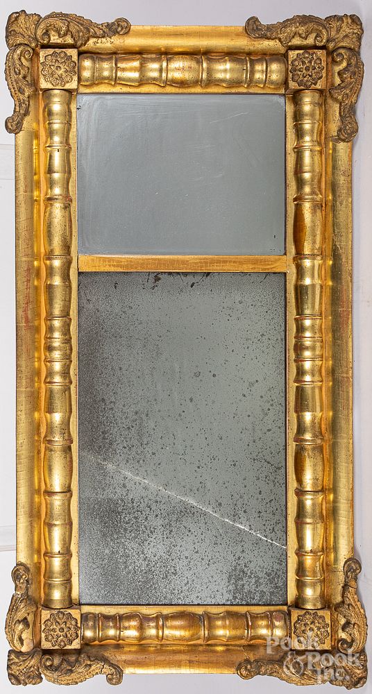 Appraisal: Sheraton giltwood mirror th c x Sheraton giltwood mirror th