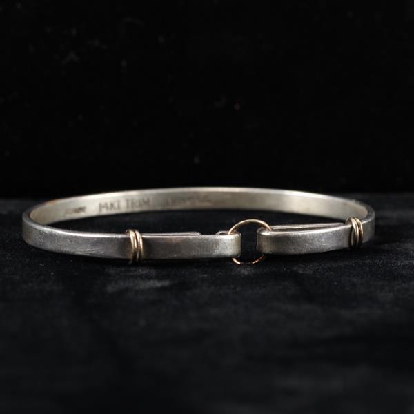 Appraisal: Tiffany Co Sterling Silver k Yellow Gold Bracelet inner width