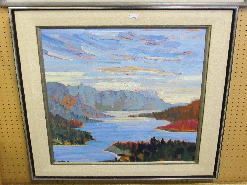 Appraisal: Acrylic on board 'British Columbia Coast' signature obscured by frame