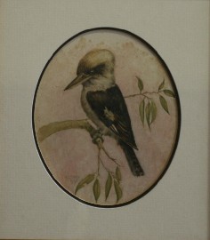 Appraisal: Jan Wolf Kookaburra gouache on paper signed 'J Wolf' lower