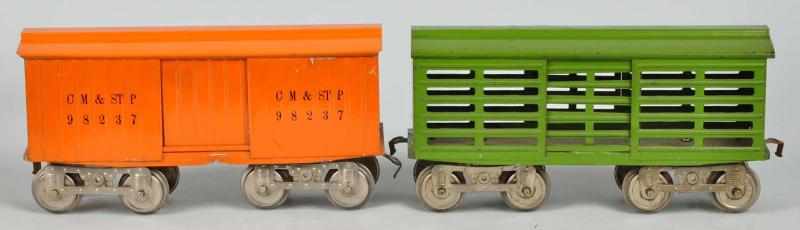 Appraisal: Lionel Series Boxcar Cattle Car Description American Standard gauge All