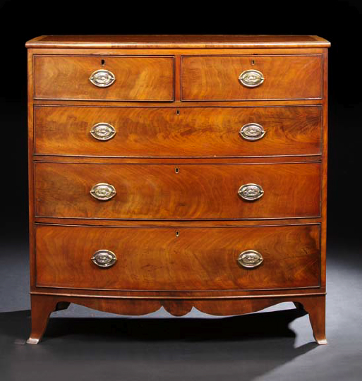 Appraisal: Regency-Style Mahogany Bowfront Chest th century and later the bowed