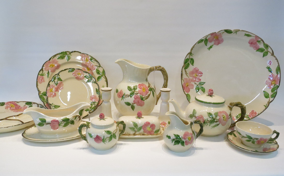 Appraisal: FRANCISCAN DESERT ROSE DINNERWARE SET eighty-seven pieces comprised of dinner