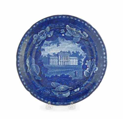 Appraisal: Two historical blue Staffordshire plates th c depicting Commodore MacDonnough's