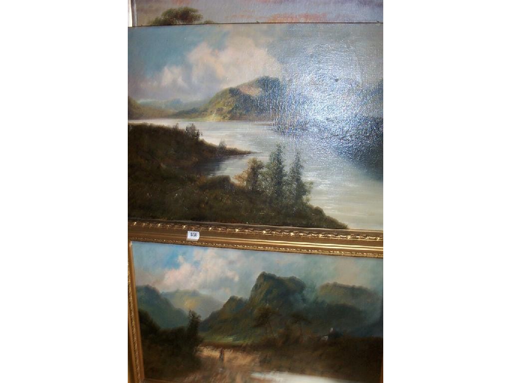 Appraisal: A pair of th century oil paintings on canvas of