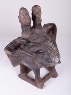 Appraisal: Burkina Faso Terra Cotta Maternity Figure Burkina Faso two headed