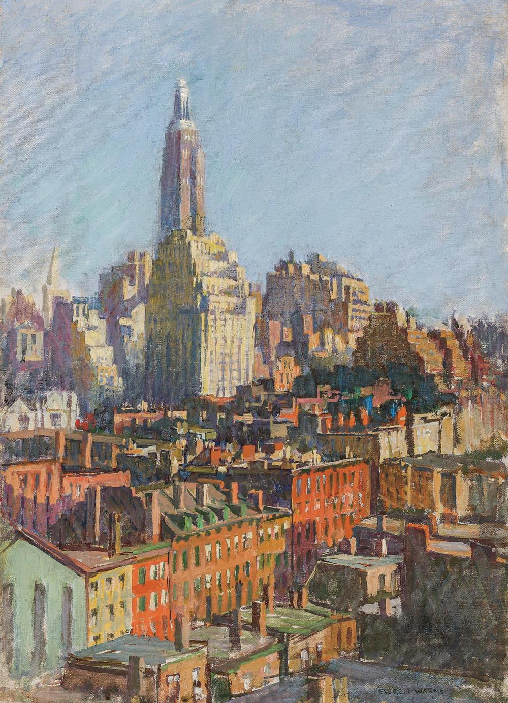 Appraisal: EVERETT LONGLEY WARNER American - Lower Manhattan oil on canvas