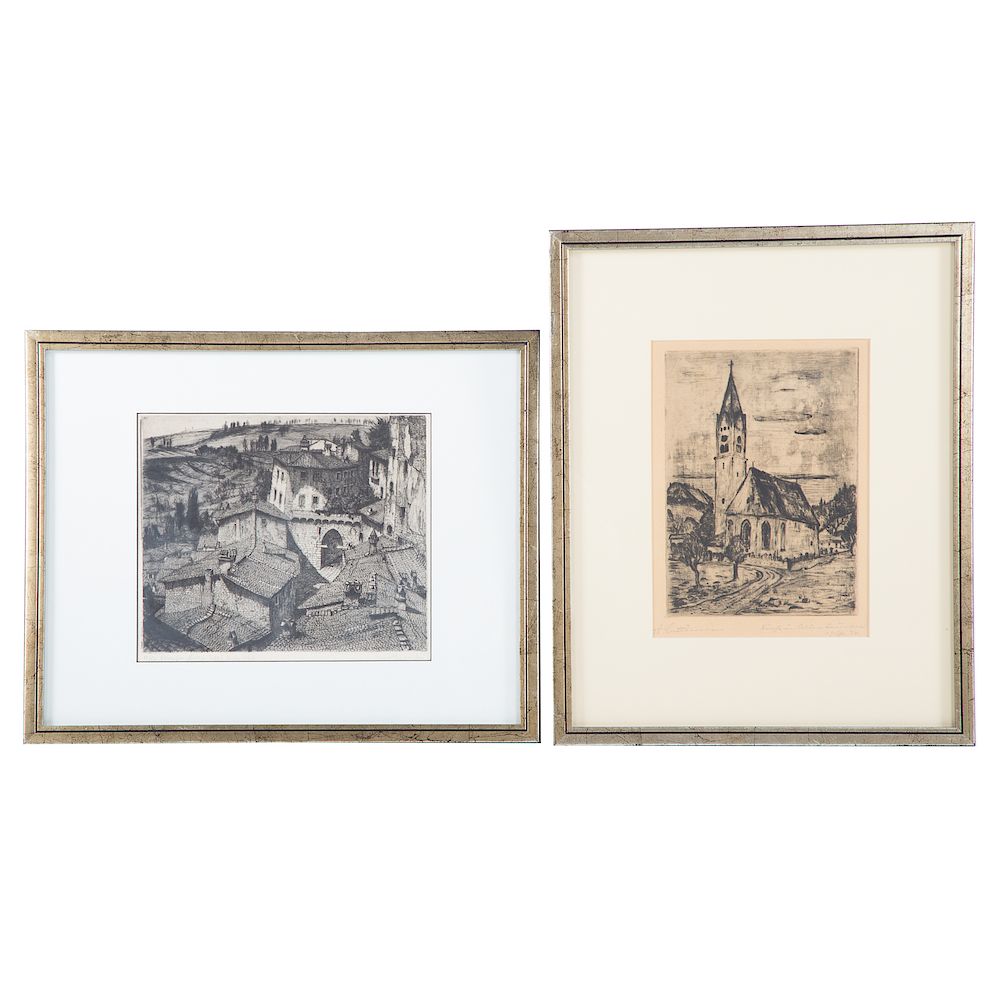 Appraisal: Lot of Two Framed Etchings Lino Bianchi Barriviera Perugia Porta