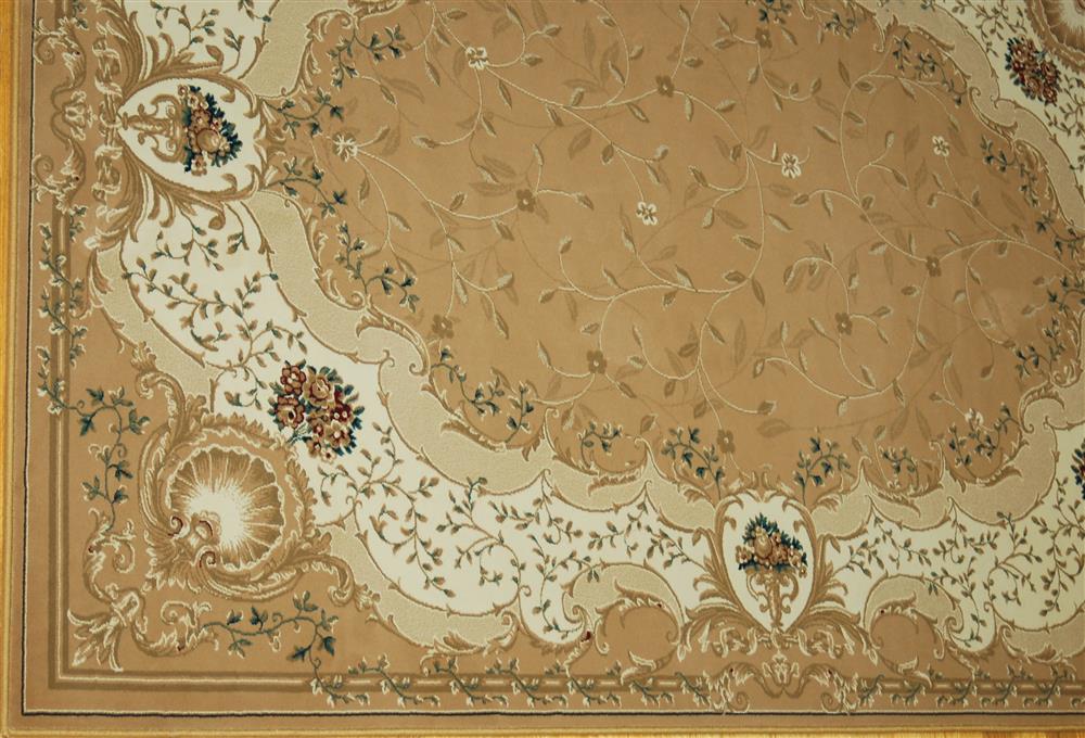 Appraisal: HOME DYNAMICS AUBUSSON RUG having a tone-on-tone field with flower